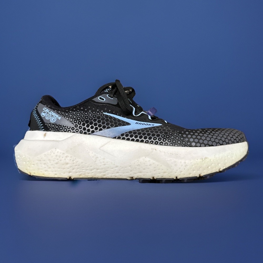 Brooks Caldera 6 Shoes Womens Size 9 Black Blue Trail Running‎ Cushioned Grip